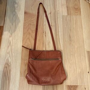 Convertible Cognac Brown Leather Crossbody Bag